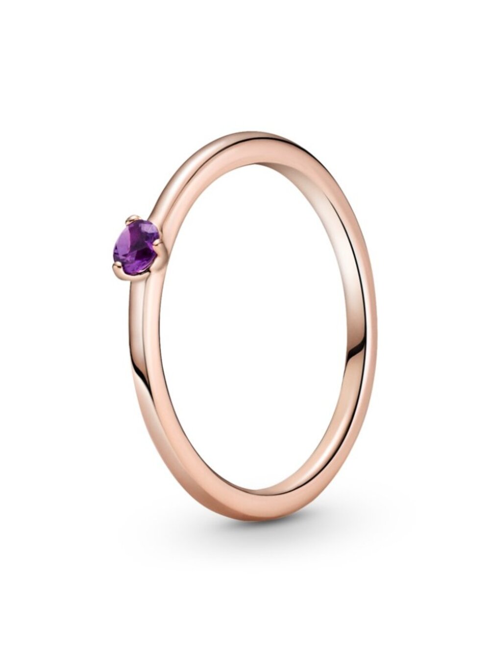Rose gold plate purple solitaire Ring